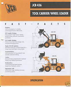 JCB 436 Tool Carrier/Wheel Loader Spec Sheet  