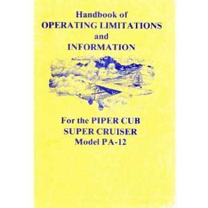 Piper Aircraft Pa 12 Cub Super Cruiser Handbook Manual Piper  
