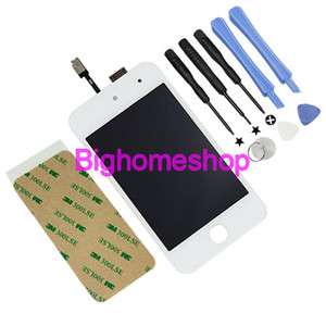 White LCD Screen + Digitizer Glass For iPod Touch 4 4th LCD Assembly 