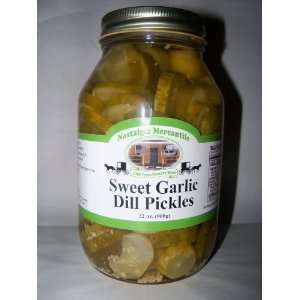  Nostalgic Mercantiles Sweet Garlic Dill Pickles  32OZ 
