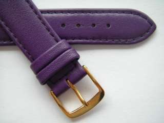 GRAF lila stitched genuine leather watch band 18 mm  