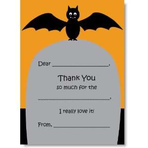   The Gravestone Bat Fill In Halloween Thank You Cards 