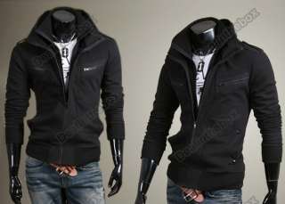 Men‘s Slimline Designed Double Zip/collar Coat Warm Jacket thick 