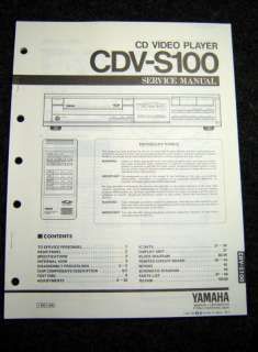 Original Yamaha CDV S100 Service Manual  