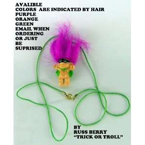  TROLL   TRICK OR TROLL DOLL , NECKLACE   RUSS Toys 