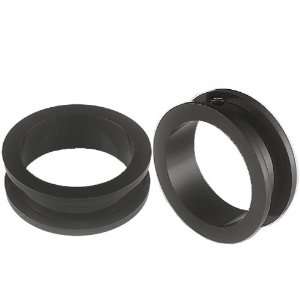 Inch Gauges (28mm)   Black UV Acrylic screw fit Flesh Tunnels 