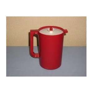 com Tupperware Burgundy Go Between Pitcher with Cream Push Button Lid 
