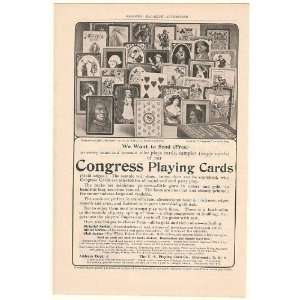  1905 US Playing Card Co Congress Playing Cards Print Ad 