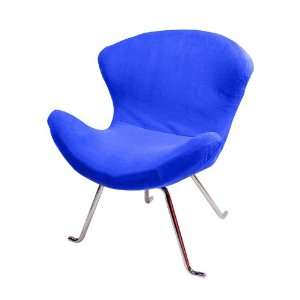    Ultra Soft Wing Chair Modern Retro Dark Blue TWO Furniture & Decor