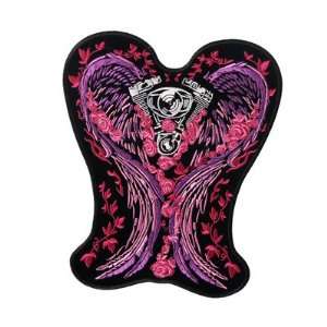   WINGS 8 x 9 Lady Rider PINK V Twin NEW Embroidered BIKER BACK Patch
