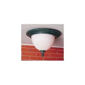   Light Outdoor Flush Mount in Verde with Clear Bent Beveled Glass glass