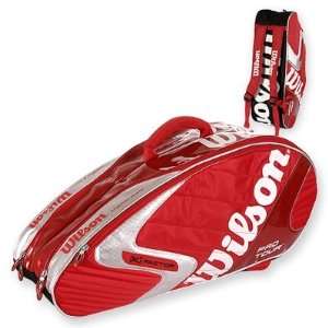  Wilson KFactor KPro Tour 6 Pack Tennis Bag   Red   Z6122 
