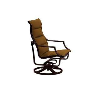 Tropitone Windsor Padded Sling Aluminum Arm Swivel Patio Lounge Chair 